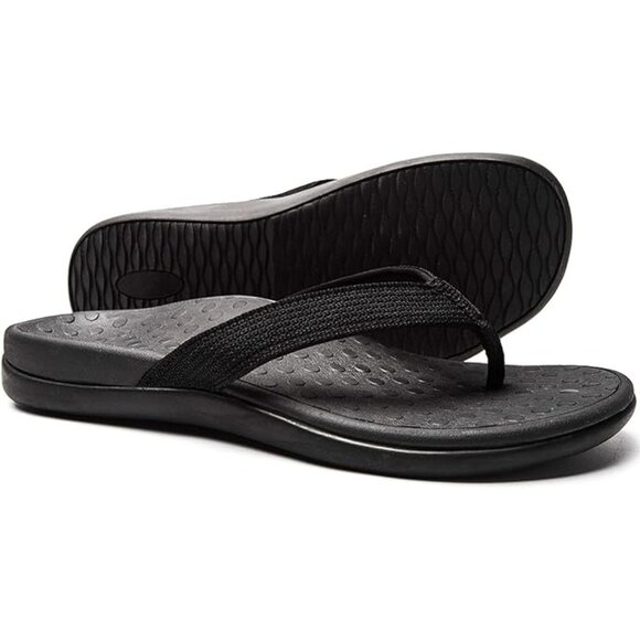 Llsoarss Shoes - Llsoarss Womens Black Size 9 Orthopedic Flip Flops Arch Support Sandals